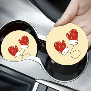 Mignon Cartoon Noël Voiture Sous-verre Silicone Tapis Antidérapant Festif Vacances Porte-Tasse Intérieur Décoration