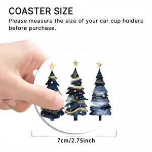 Sous-verre de voiture arbre de noël 7cm diamètre tapis de tasse absorbant rond image
