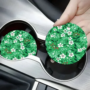 Sottobicchiere per Auto Universale in Silicone Tappetino Assorbente Termoisolante Motivo Floreale Gotico Teschio Accessori Interni