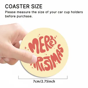Christmas car coaster leather cute cup holder protector anti slip auto accessories 7cm