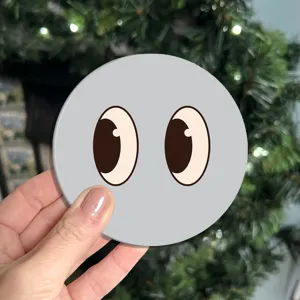 Mignon sous-verre de voiture rond en caoutchouc souple anti-dérapant mini dessin animé