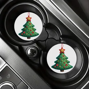Weihnachtsbaum Auto Untersetzer Set, festliche rutschfeste Getränkehalter Matten.