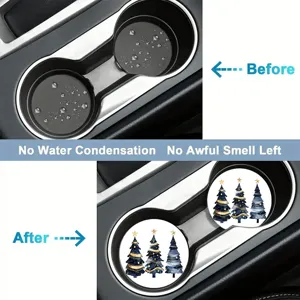 Sous-verre de voiture de Noel, sous-verre rond absorbant pour decoration interieure.