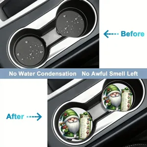 Noel sous-tasse de voiture absorbant ceramique antiderapant porte-tasse deco auto