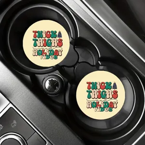 Joli tapis antidérapant pour porte-gobelet de voiture de Noël décoration intérieure