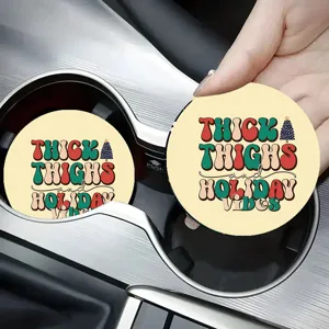 Lot de dessous de verre pour voiture avec texte de Noël pour décoration intérieure.