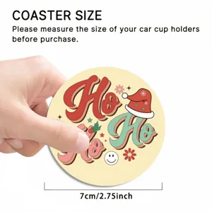 Christmas car coaster non-slip cup holder insert cute retro design 7cm 2.75inch vehicle accessory