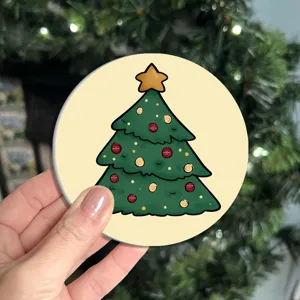 Joli sous-tasse arbre de Noël dessin animé, détail antidérapant déco intérieure auto.