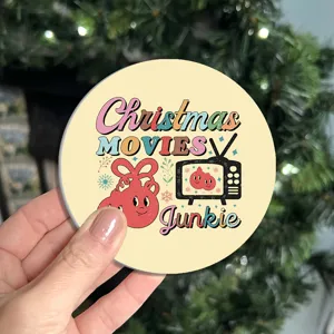 Christmas retro cartoon coaster decorative cup mat holiday party table car cup holder 1pc