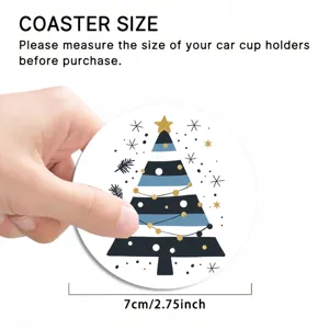 Round cute car cup coaster soft rubber anti-slip mini cartoon heat-insulating detail view
