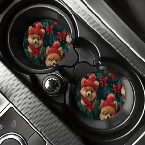 Ensemble de sous-verres de voiture de Noël, jolies tapis antidérapants absorbants pour décoration auto.