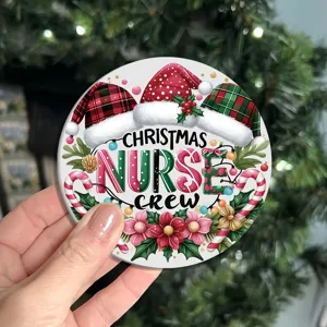 Christmas nurse crew printed soft drink coaster waterproof heat resistant holiday table mat