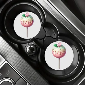 Sous-verres de voiture en céramique absorbante avec motif de sucette, tapis antidérapants.
