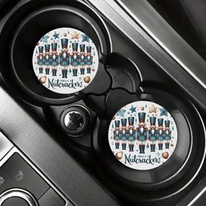 Sottobicchieri per auto schiaccianoci di Natale, tappetini antiscivolo per portabevande.