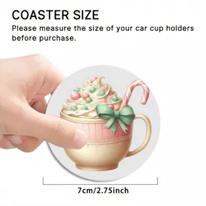 Noël Céramique Voiture Dessous de Verre Mignon Cupcake Design Tapis Isolé Thermique 7cm