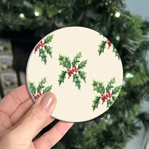 Sottobicchiere di Natale rotondo tovaglietta impermeabile resistente al calore decor