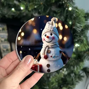 Christmas snowman coaster festive table decor cute coffee mat winter holiday party decoration