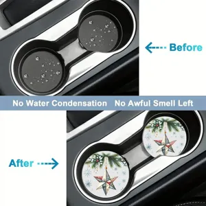 Siliconen auto onderzetters waterdicht antislip bekerhouder inleg met kerstster