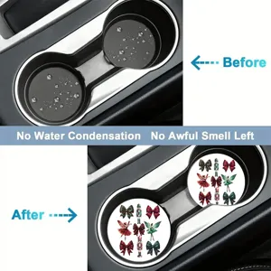 Christmas silicone car coaster round non-slip cup mat holiday decorative coffee table mat.