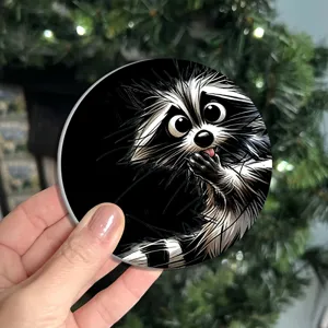 Cute silicone coaster with playful cat design, non-slip drink mat for coffee cup table decor details.