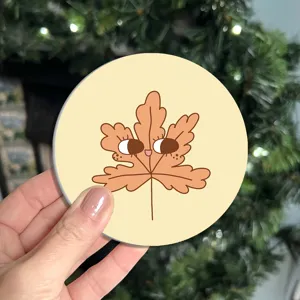 Cute cartoon maple leaf car coaster, anti-slip storage slot mat decorative cup holder pad.
