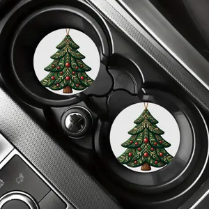 Weihnachtsbaum Auto Untersetzer Set, dekorative Becherhalter Einlagen für die Feiertage.