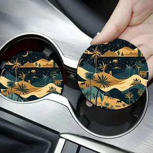 Set sottobicchieri auto con elegante motivo desertico notturno per decorazione e protezione.