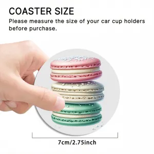 Autogetränkehalter Untersetzer mit tollem Macaron Motiv, 7cm Durchmesser für Fahrzeuge.