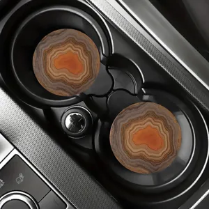 Car cup coasters non-slip silicone insert mat drink holder interior accessories 2pcs set