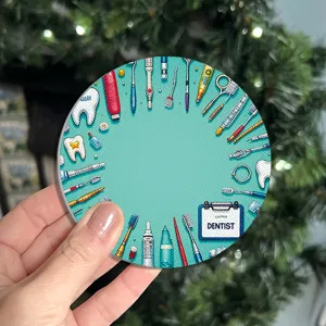Posavasos circular creativo con tema dental de tela de caucho aislante taza de café