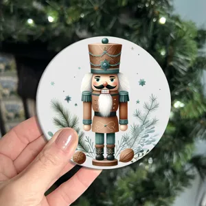 Weihnachten Nussknacker runder Untersetzer, festliche Tischmatte für Tassen und Dekoration.