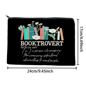 Trousse a crayons en toile trousse de maquillage esthetique sac de rangement zippe
