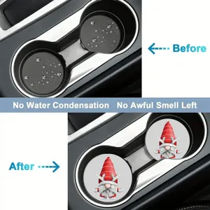 Christmas diamond painting car cup coasters set, absorbent ceramic coasters for vehicle holders.