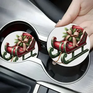 Weihnachtliche Auto-Getränkehalter-Untersetzer saugfähige Keramik für Weihnachtsdeko