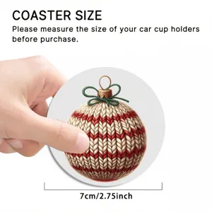 Weihnachten gestrickt Auto Untersetzer 7cm saugfähig Tassenmatte Winter Urlaub Auto Zubehör