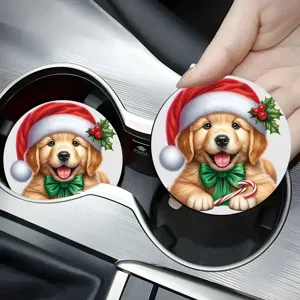 Natale supporto tazza auto sottobicchiere simpatico cucciolo ceramica antiscivolo bevanda decoro