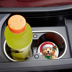 Natale golden retriever auto sottobicchiere carino cane vacanza tazza assorbente tappeto