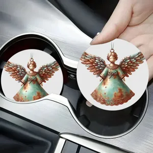 Sottobicchieri per auto vintage angelo in ceramica assorbente per portabicchieri 2pz