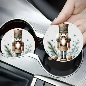 Weihnachten Nussknacker Auto Tasse Untersetzer saugfaehige Keramik Matte fuer Auto Innendeko