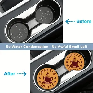 Silicone car cup coasters anti-slip anti-condensation cup holder insert mats set