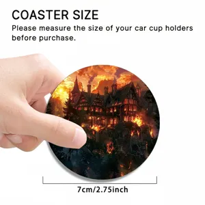 Auto Untersetzer 7cm rund Silikon Matte fur Becherhalter Phantasie Schloss Design