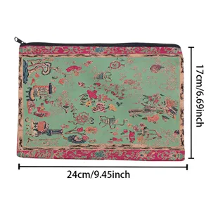 Vintage Blumenmuster Reißverschluss Aufbewahrungstasche Kosmetiktasche Reise Make-up Etui.