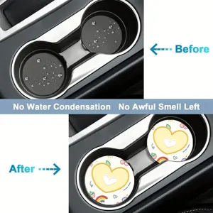 Sottobicchieri per auto carini in silicone assorbente antiscivolo design cuore frutta