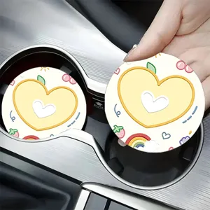 Sottobicchiere in silicone a forma di cuore carino antiscivolo assorbente per la casa