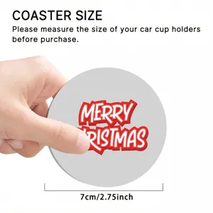 Christmas car coaster anti-slip cup holder mat 7cm festive auto interior accessory 1pc