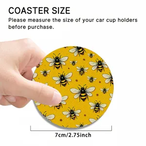 Sottobicchiere rotondo in silicone con motivo ad api, tappetino antiscivolo per auto e casa.