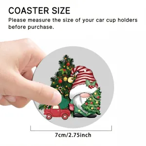 Posavasos de coche de Navidad alfombrilla absorbente decoración de mesa 7cm 2.75 pulgadas