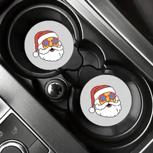 Kerst auto kopjes onderzetter, absorberende diatomaceous aardemat voor bekerhouder.