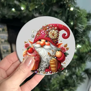 Christmas gnome diamond painting coaster DIY craft cup mat table placemat home decor