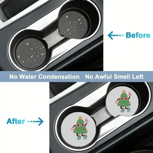 Cute car cup coasters soft rubber non-slip auto interior accessories drink holders